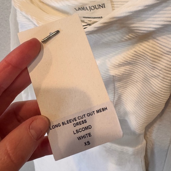 NWT Lama Jouni Revolve Long Sleeve Cut Out Mesh Dress White maxi sheer beach - Picture 6 of 6